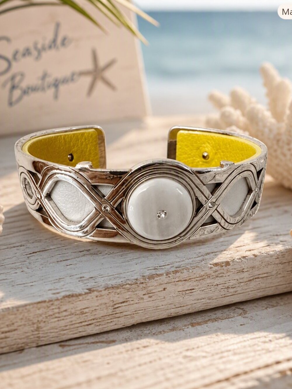 Brighton Christo Cuff Oahu Silver Tone Bracelet NWT